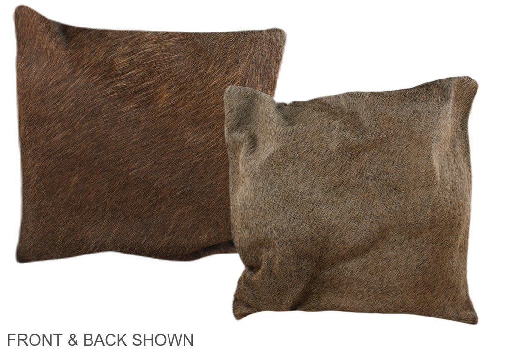 Grey with Beige 16"x16" Brazilian Cowhide Pillow #A36149 by Hudson Hid