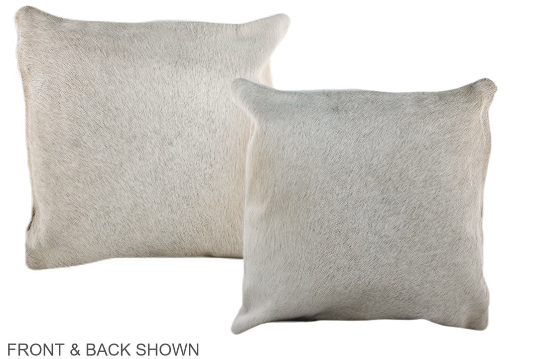 Grey with Beige 16"x16" Brazilian Cowhide Pillow #A36151 by Hudson Hid