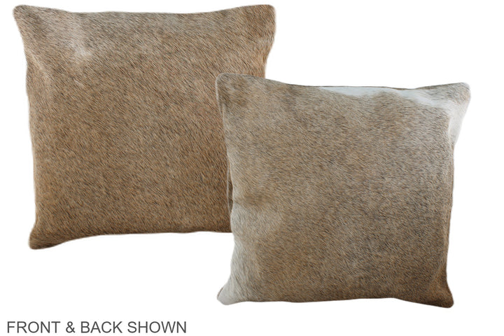 Grey with Beige 16"x16" Brazilian Cowhide Pillow #A36153 by Hudson Hides