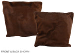 Solid Brown 16"x16" Brazilian Cowhide Pillow #A36154 by Hudson Hides