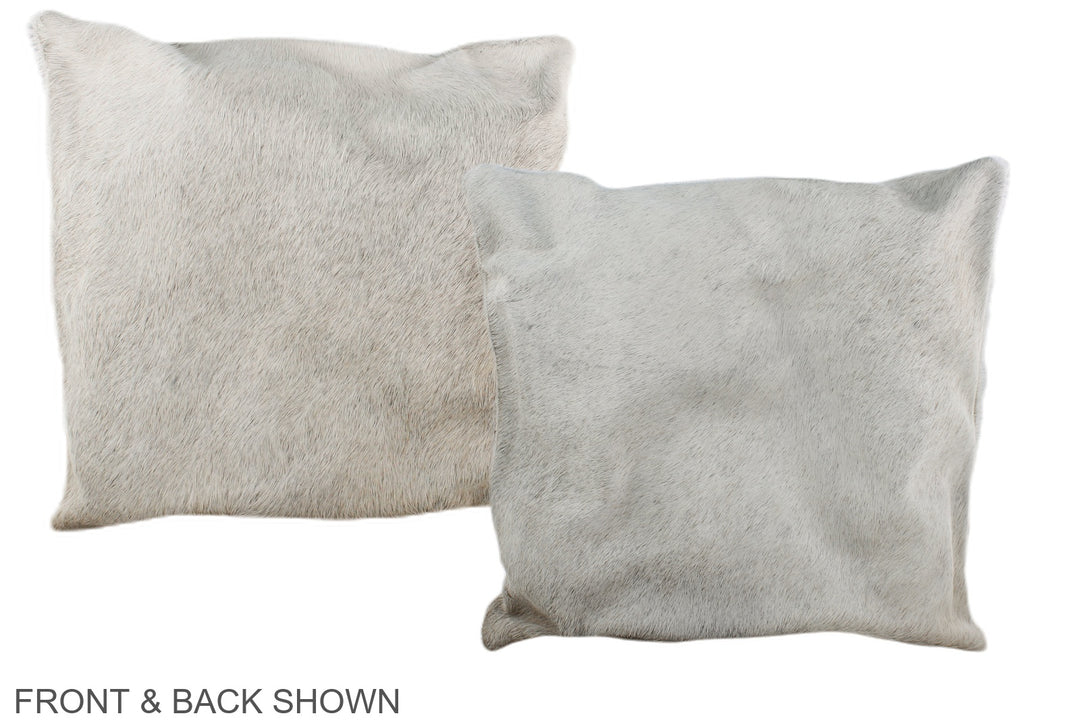Grey with Beige 16"x16" Brazilian Cowhide Pillow #A36157 by Hudson Hid
