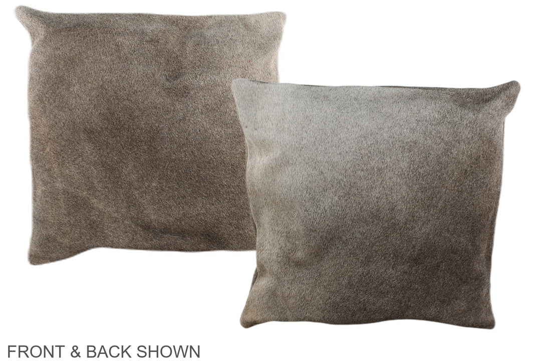 Grey with Beige 16"x16" Brazilian Cowhide Pillow #A36159 by Hudson Hid