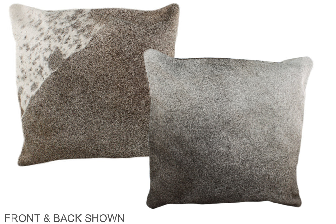 Grey with White 16"x16" Brazilian Cowhide Pillow #A36161 by Hudson Hid