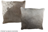Grey with White 16"x16" Brazilian Cowhide Pillow #A36161 by Hudson Hides