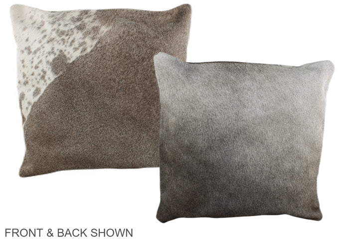 Grey with White 16"x16" Brazilian Cowhide Pillow #A36161 by Hudson Hides