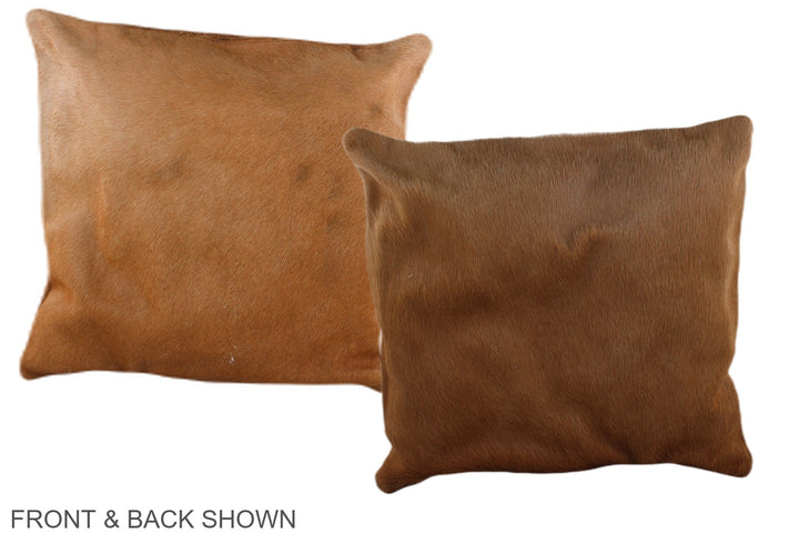 Solid Brown 16"x16" Brazilian Cowhide Pillow #A36175 by Hudson Hides