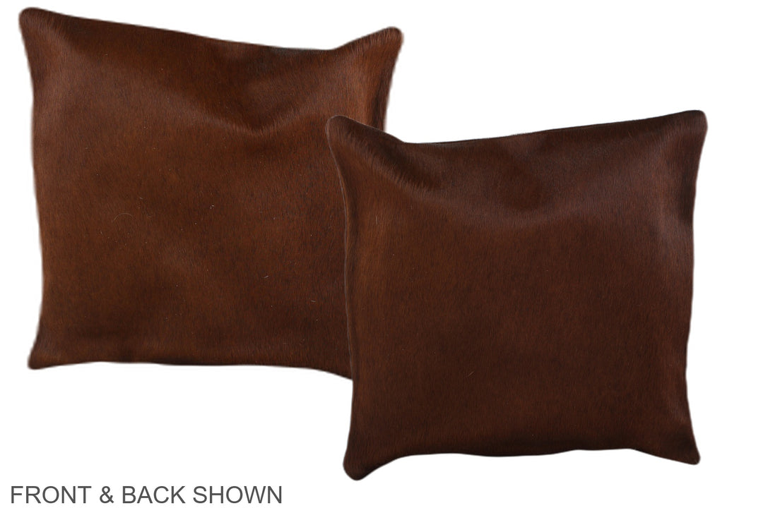 Solid Brown 16"x16" Brazilian Cowhide Pillow #A36181 by Hudson Hides