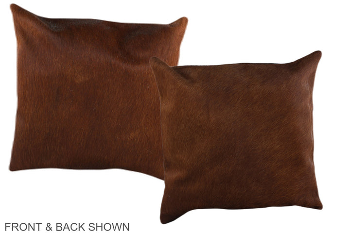 Solid Brown 16"x16" Brazilian Cowhide Pillow #A36184 by Hudson Hides
