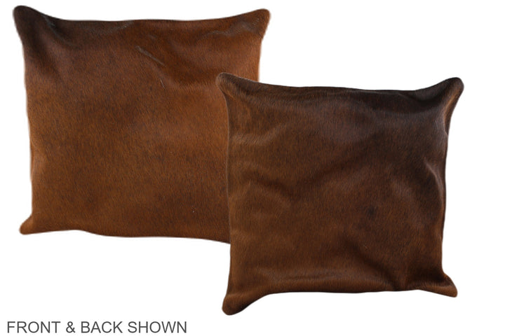 Chocolate 16"x16" Brazilian Cowhide Pillow #A36189 by Hudson Hides