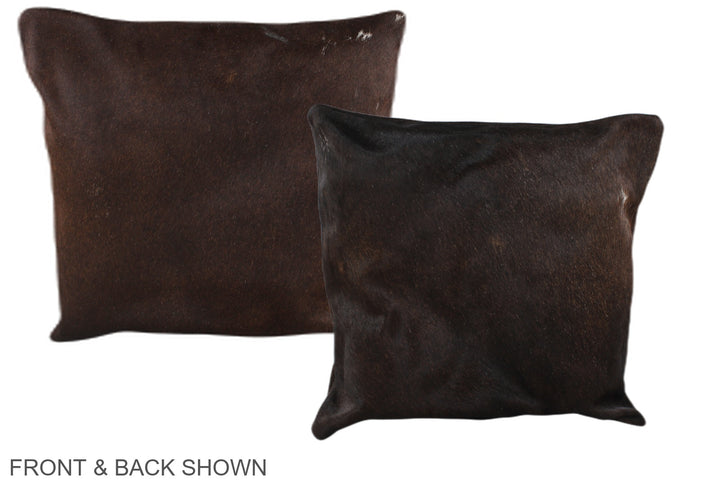 Chocolate 16"x16" Brazilian Cowhide Pillow #A36191 by Hudson Hides