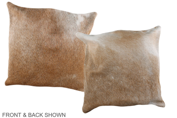 Caramel 16"x16" Brazilian Cowhide Pillow #A36197 by Hudson Hides