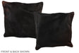 Solid Black 16"x16" Brazilian Cowhide Pillow #A36202 by Hudson Hides