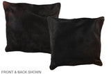 Solid Black 16"x16" Brazilian Cowhide Pillow #A36202 by Hudson Hides