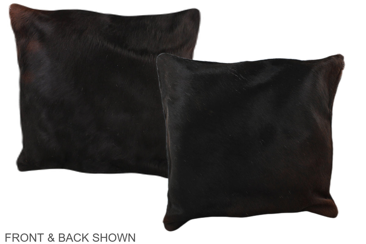 Solid Black Cowhide Pillow #A36202