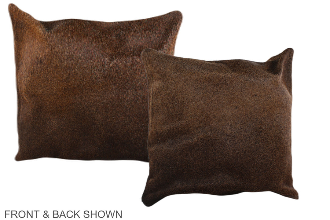 Chocolate 16"x16" Brazilian Cowhide Pillow #A36204 by Hudson Hides