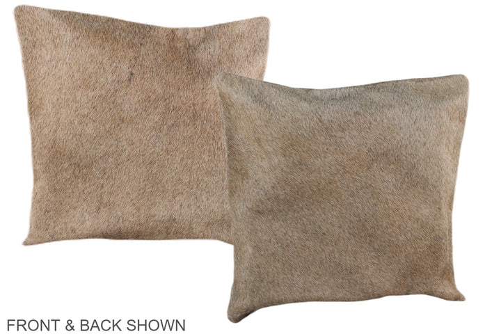Grey with Beige 16"x16" Brazilian Cowhide Pillow #A36205 by Hudson Hides