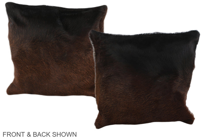Chocolate 16"x16" Brazilian Cowhide Pillow #A36215 by Hudson Hides