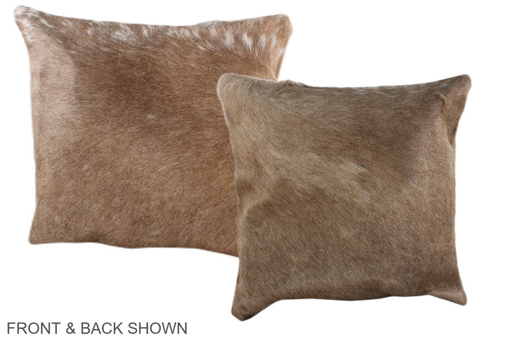 Taupe 16"x16" Brazilian Cowhide Pillow #A36228 by Hudson Hides