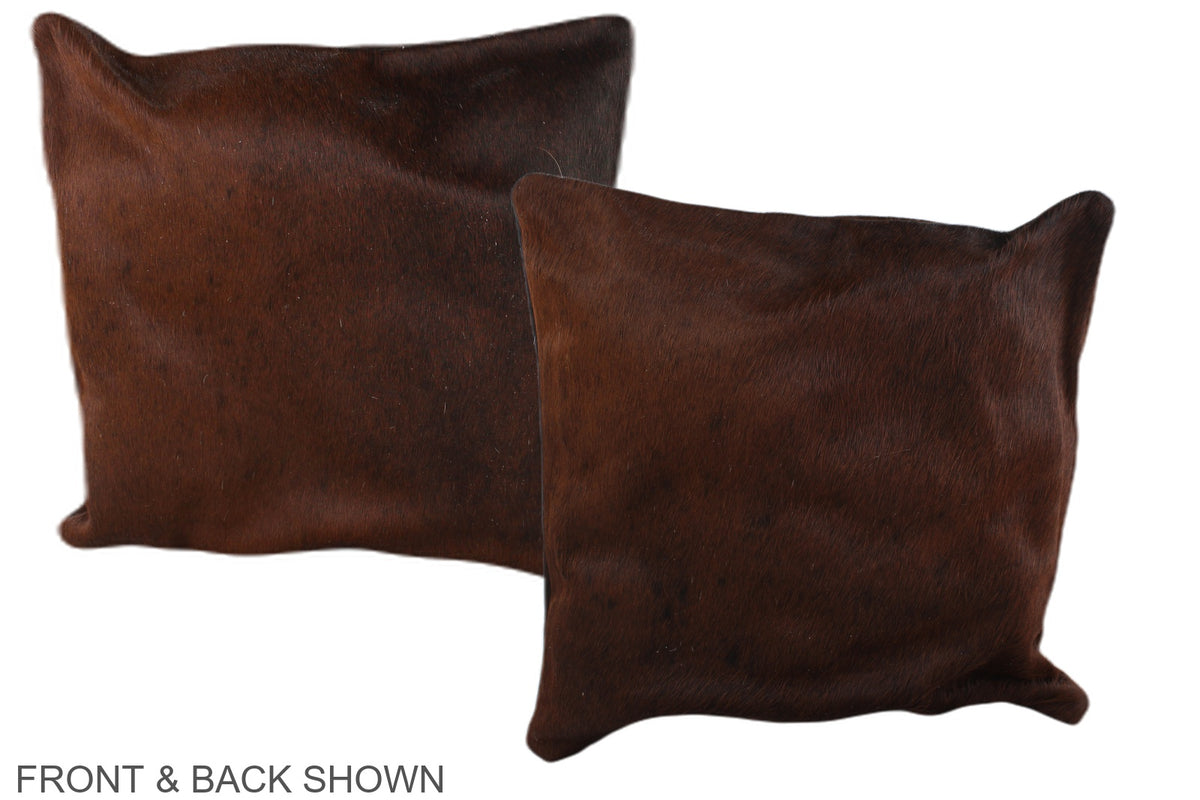 Brown with Red Cowhide Pillow #A36232