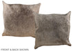 Grey with Beige 16"x16" Brazilian Cowhide Pillow #A36236 by Hudson Hides