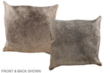 Grey with Beige 16"x16" Brazilian Cowhide Pillow #A36236 by Hudson Hides