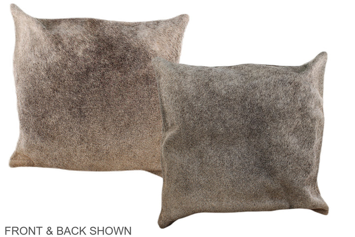 Grey with Beige 16"x16" Brazilian Cowhide Pillow #A36236 by Hudson Hides