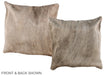 Grey with Beige 16"x16" Brazilian Cowhide Pillow #A36242 by Hudson Hides