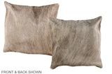 Grey with Beige 16"x16" Brazilian Cowhide Pillow #A36242 by Hudson Hides