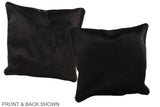 Solid Black 16"x16" Brazilian Cowhide Pillow #A36251 by Hudson Hides
