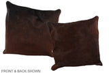 Brown with Red 16"x16" Brazilian Cowhide Pillow #A36255 by Hudson Hides