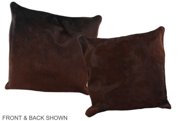 Brown with Red 16"x16" Brazilian Cowhide Pillow #A36255 by Hudson Hides
