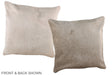 Grey with Beige 16"x16" Brazilian Cowhide Pillow #A36257 by Hudson Hides