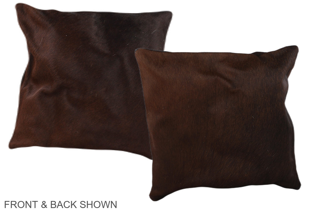 Chocolate 16"x16" Brazilian Cowhide Pillow #A36258 by Hudson Hides