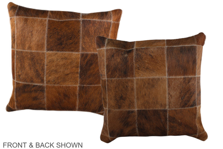 Patchwork 16"x16" Brazilian Cowhide Pillow #A36260 by Hudson Hides