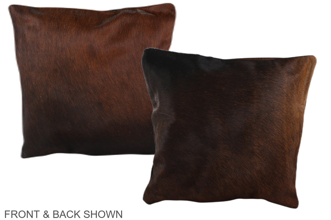 Brown with Red 16"x16" Brazilian Cowhide Pillow #A36263 by Hudson Hide