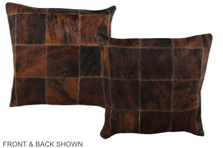 Patchwork 16"x16" Brazilian Cowhide Pillow #A36265 by Hudson Hides