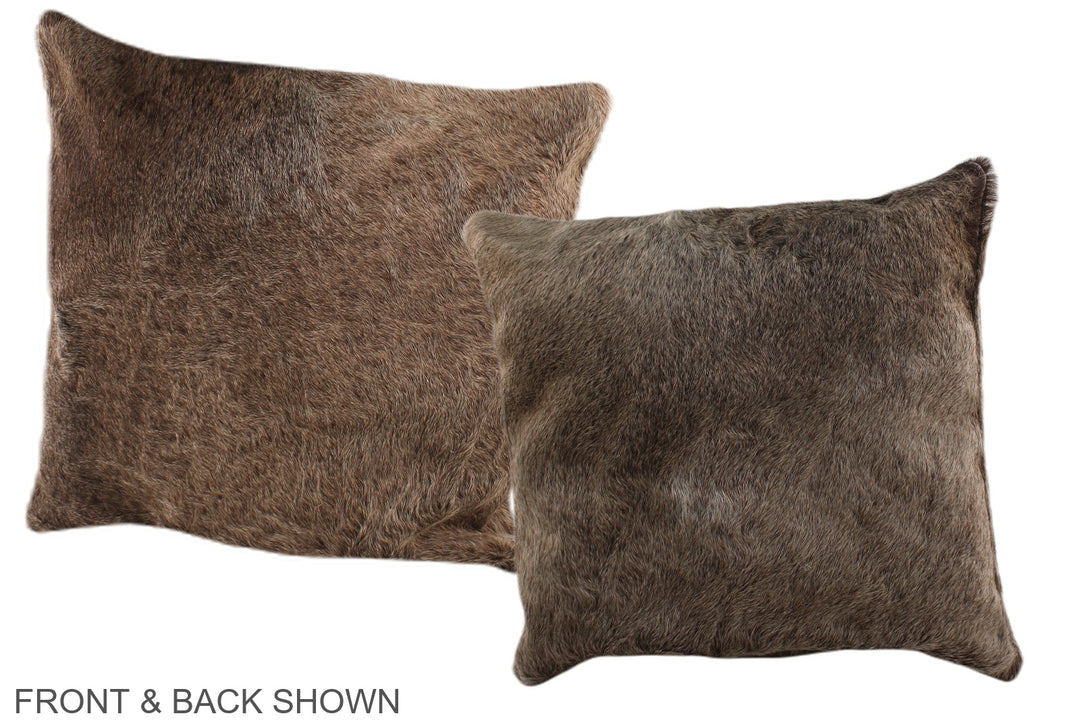 Grey with Beige 16"x16" Brazilian Cowhide Pillow #A36267 by Hudson Hid