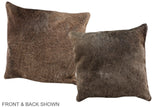 Grey with Beige 16"x16" Brazilian Cowhide Pillow #A36267 by Hudson Hides