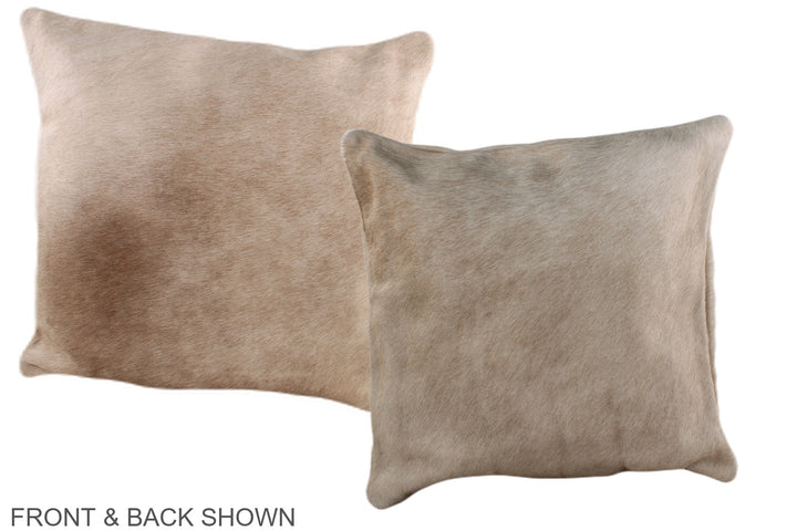 Champagne 16"x16" Brazilian Cowhide Pillow #A36269 by Hudson Hides