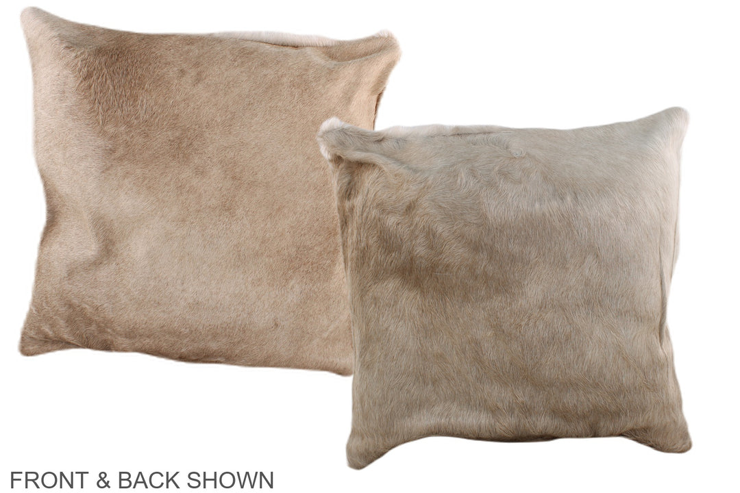 Champagne 16"x16" Brazilian Cowhide Pillow #A36272 by Hudson Hides