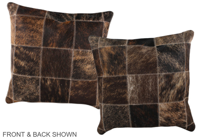 Patchwork 16"x16" Brazilian Cowhide Pillow #A36274 by Hudson Hides