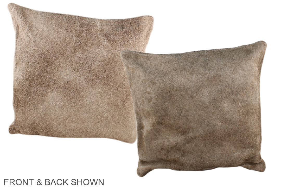 Taupe 16"x16" Brazilian Cowhide Pillow #A36276 by Hudson Hides