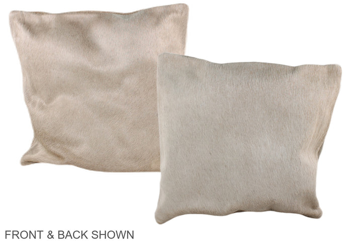 Champagne 16"x16" Brazilian Cowhide Pillow #A36278 by Hudson Hides