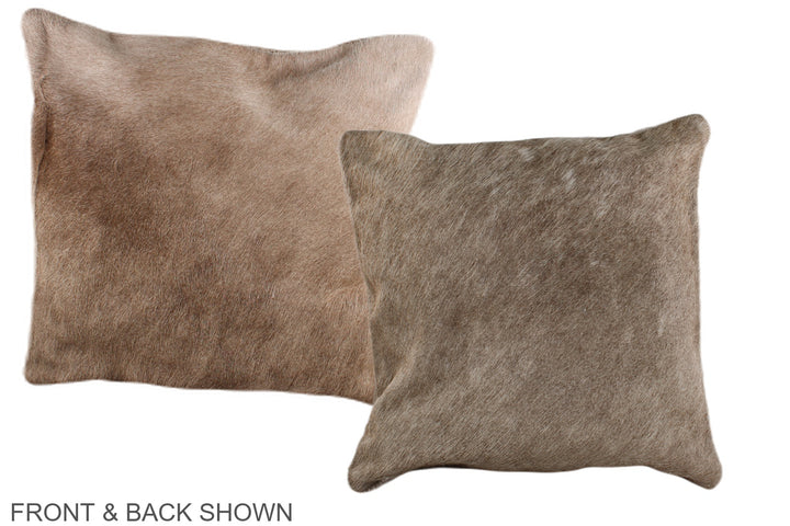 Taupe 16"x16" Brazilian Cowhide Pillow #A36283 by Hudson Hides