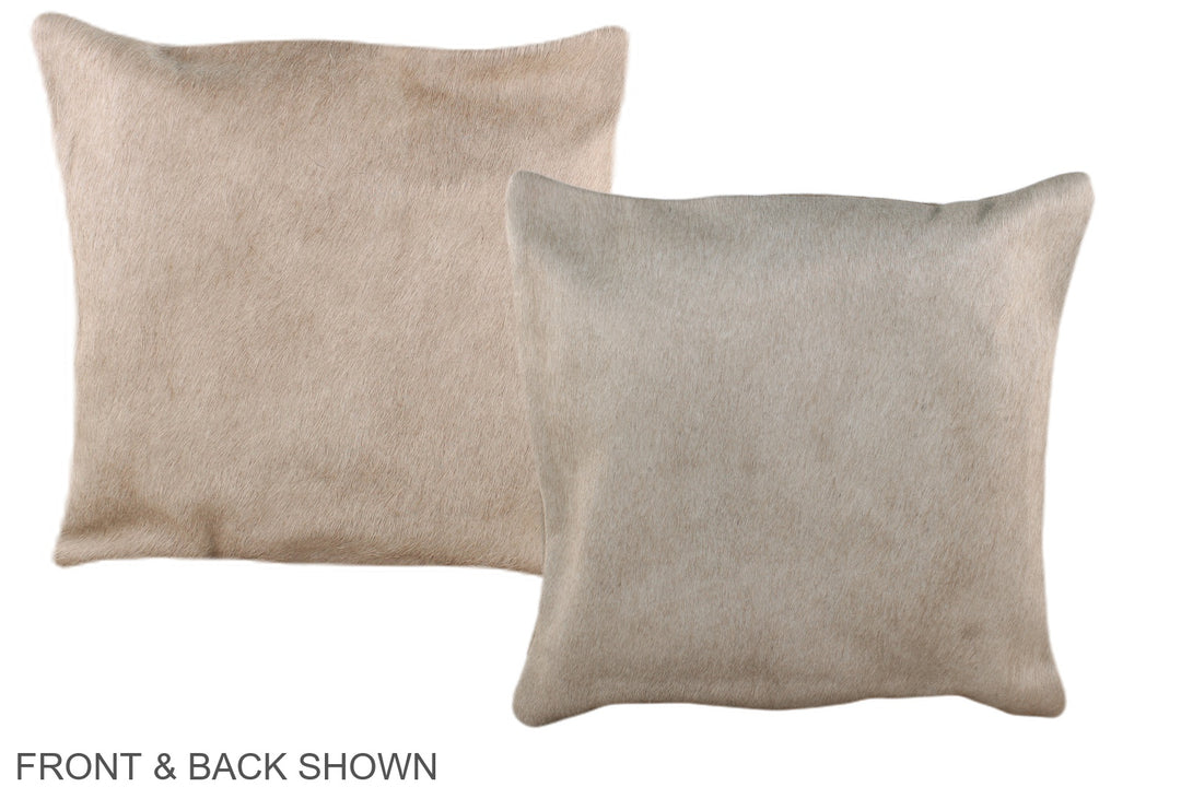 Champagne 16"x16" Brazilian Cowhide Pillow #A36290 by Hudson Hides