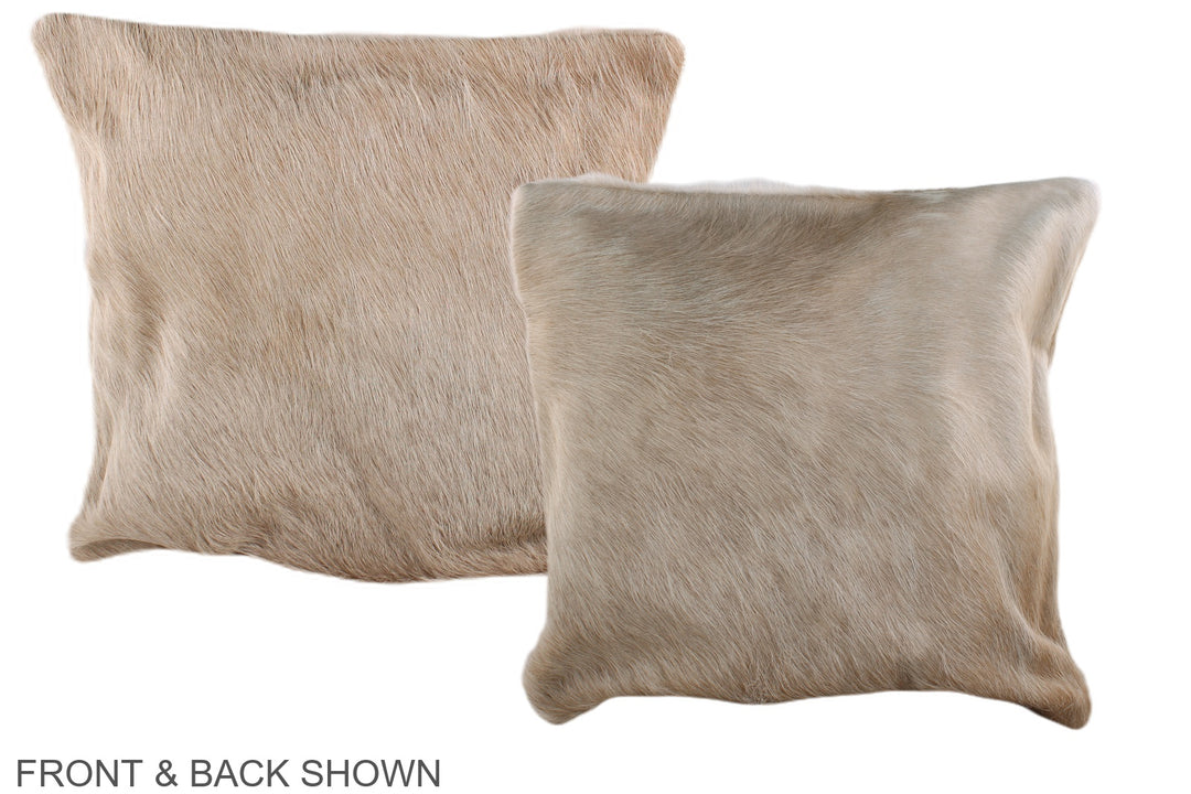 Champagne 16"x16" Brazilian Cowhide Pillow #A36292 by Hudson Hides
