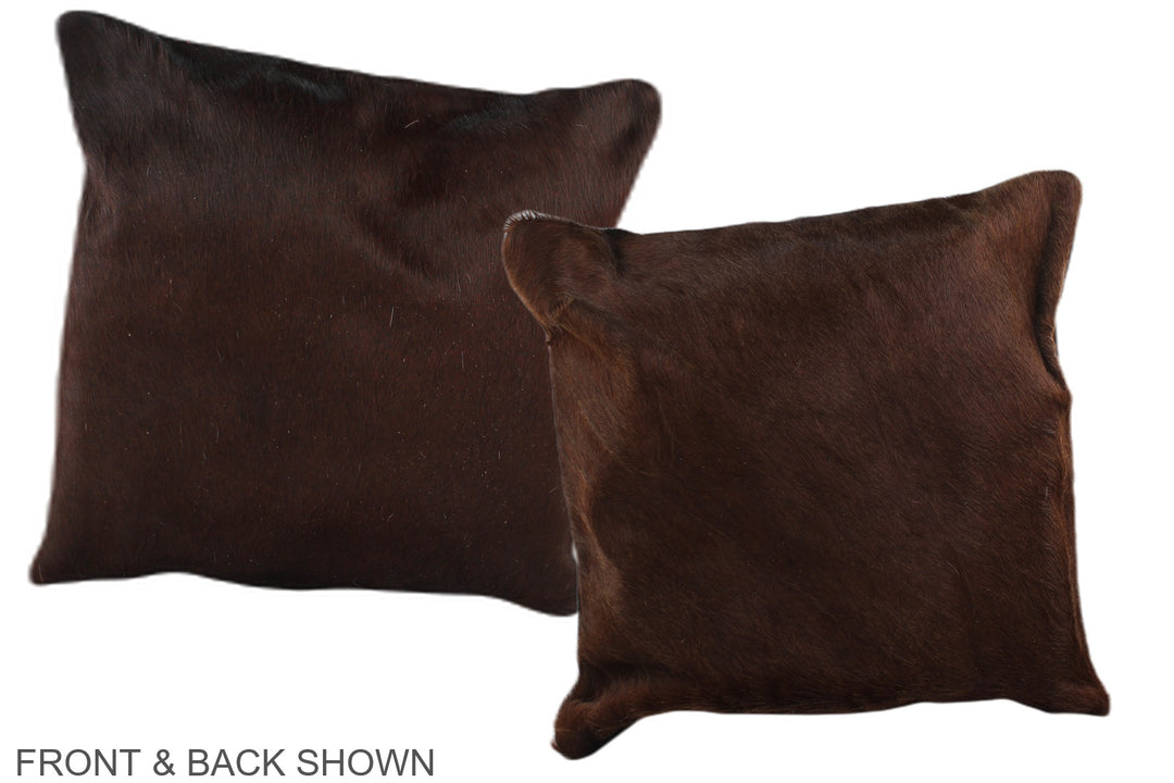 Chocolate 16"x16" Brazilian Cowhide Pillow #A36298 by Hudson Hides