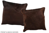 Chocolate 16"x16" Brazilian Cowhide Pillow #A36298 by Hudson Hides