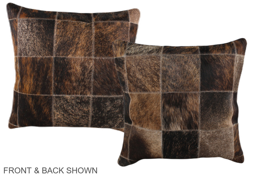 Patchwork 16"x16" Brazilian Cowhide Pillow #A36302 by Hudson Hides