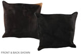Solid Black 16"x16" Brazilian Cowhide Pillow #A36303 by Hudson Hides